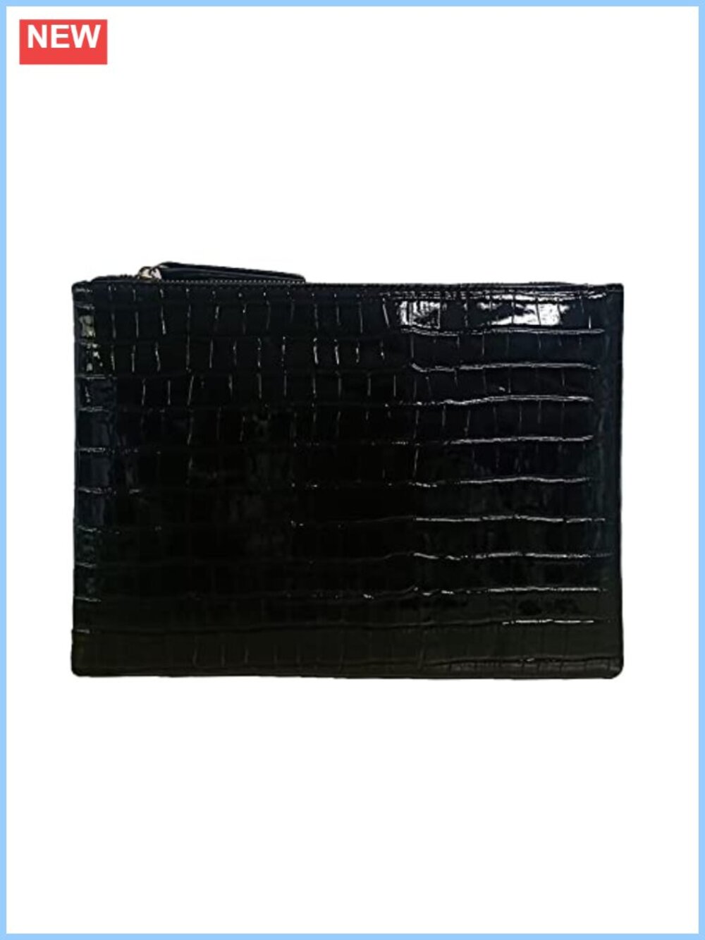 Oversized Crocodile Embossed PU Leather Envelope Clutch Evening Bag